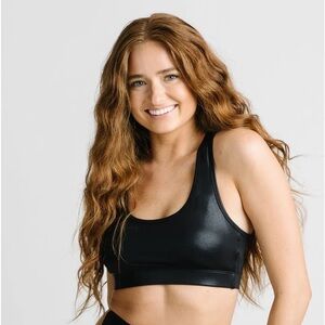 Zyia Gloss Black Bomber Bra size Small